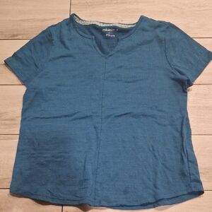 Midnight Teal Blue Women's Pajama Top